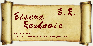 Bisera Resković vizit kartica